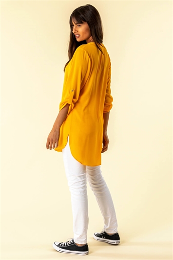 Amber Longline Button Detail Tunic Top, Image 3 of 4