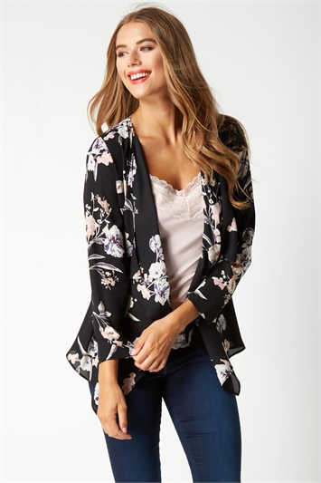 Floral Kimono Jacket in Multi - Roman Originals UK