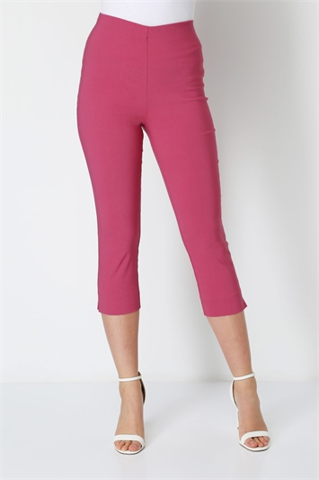Pink Cropped Stretch Trouser, Image 1 of 7