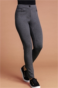 Grey Zip Detail Stretch Trouser