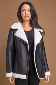 white fur aviator jacket