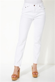White Full Length Tailored Jeans