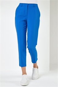 Royal Blue Smart Tapered Stretch Trousers