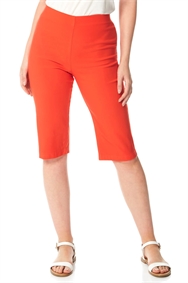 Dark Orange Knee Length Stretch Shorts