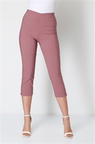 Dusky Pink Cropped Stretch Trouser