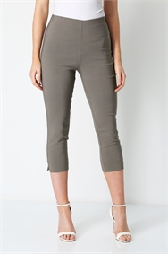 Chocolate Cropped Stretch Trouser