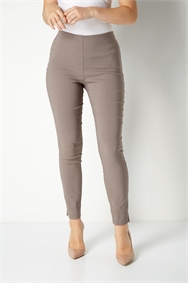 Light Brown Full Length Stretch Trousers