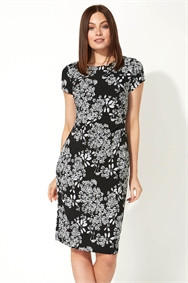 Oriental Floral Textured Dress