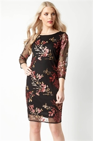 Embroidered Floral Sequin Dress