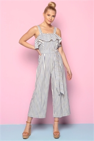 Stripe Frill Jumpsuit 