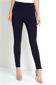 Navy Full Length Stretch Trousers
