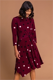 lipsy spot hanky hem dress