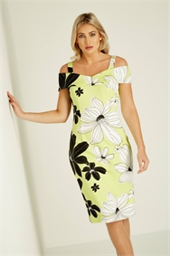 Floral Print Cold Shoulder Dress