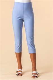 Light Blue Cropped Stretch Trouser