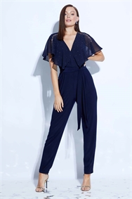 Sparkle Embellished Belted Jumpsuit