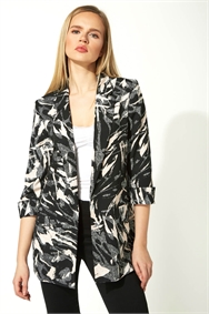 Pink Abstract Printed Woven Jacket