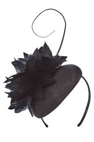 Black Feather and Quill Pillbox Fascinator