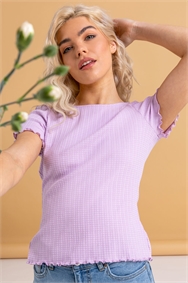 Lilac Scoop Back Textured Top