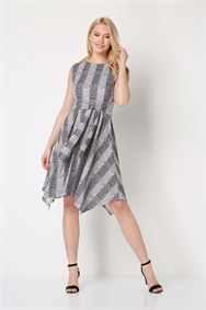 roman dip hem dress