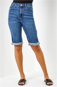 Denim Essential Stretch Knee Length Shorts