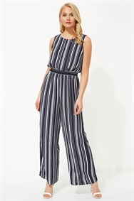 Stripe Elasticated Waist Jumpsuit 
