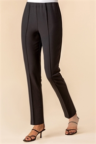 Black Soft Jersey Stretch Tapered Trouser
