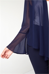 navy chiffon jacket plus size