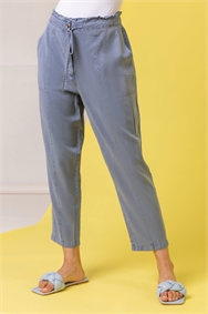 Grey Frill Detail Panel Trousers