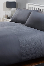 Charcoal King Size Plain and Textured Duvet Cover Set