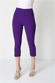 Purple Cropped Stretch Trouser