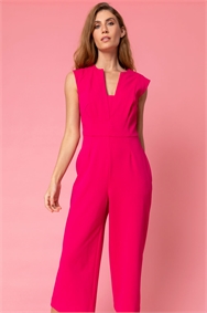 Pink Cutaway Detail Sleeveless Jumpsuit