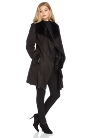 suede waterfall coat
