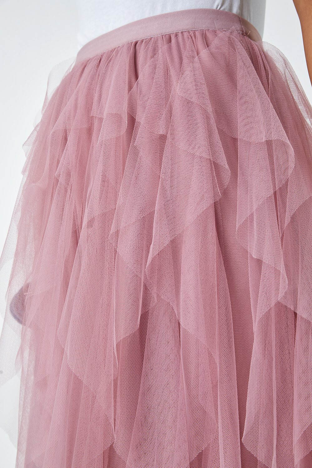 PINK Elasticated Mesh Layered Skirt, Image 4 of 6