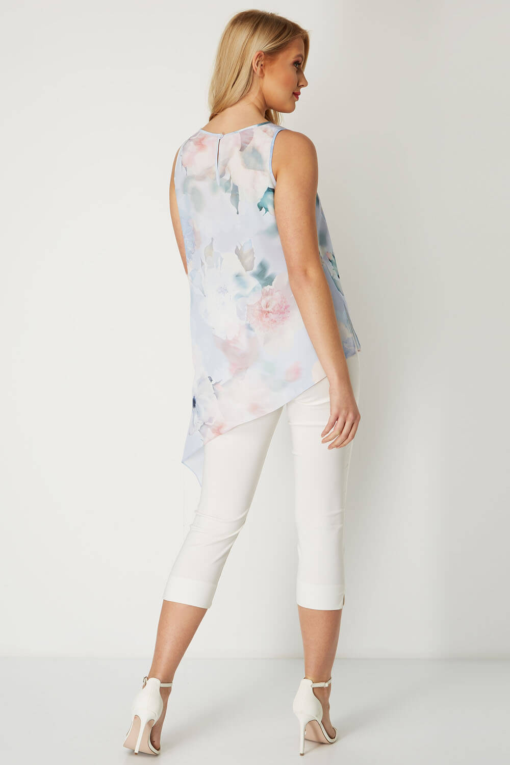 Lilac Asymmetric Floral Top , Image 3 of 8