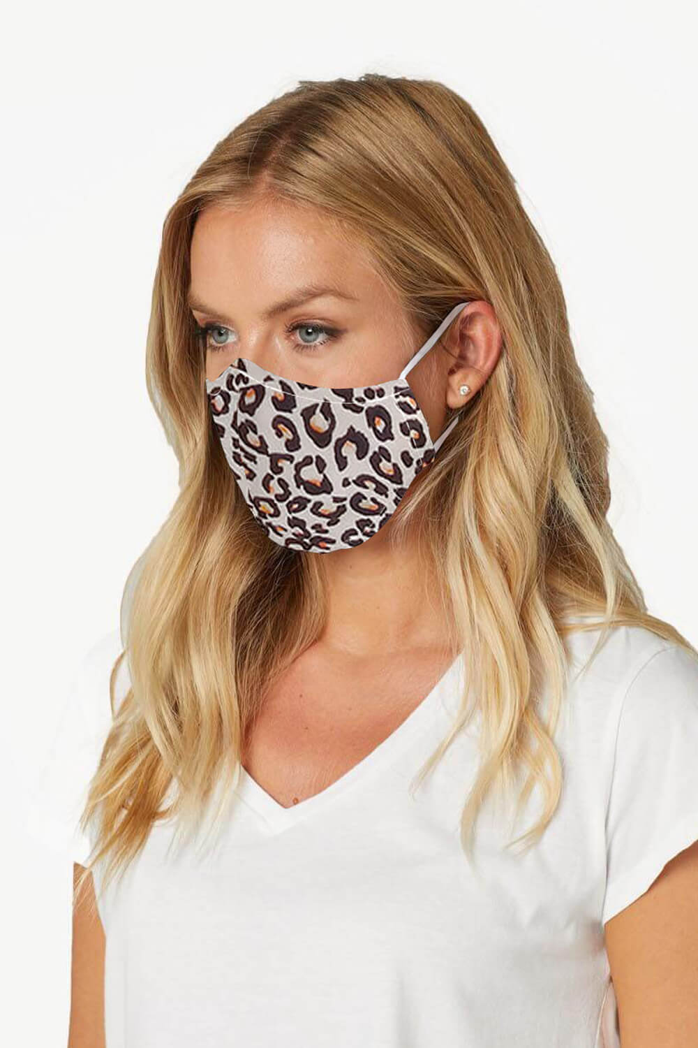 Leopard Print Fast Drying Fashion Face Mask in Ivory ...