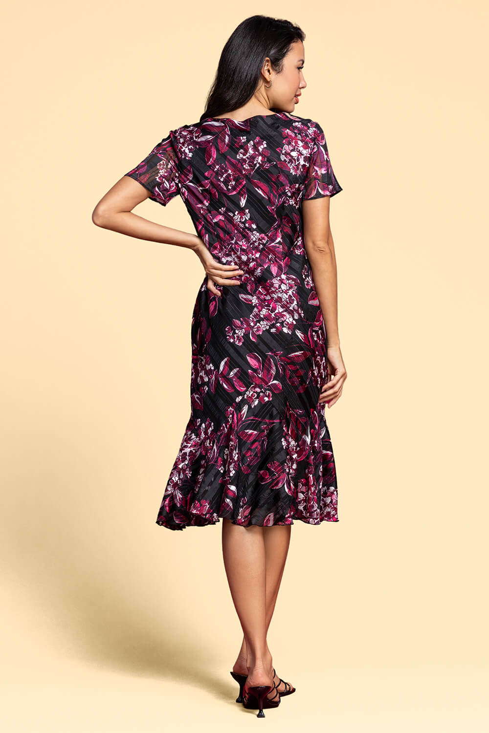 Port Floral Shimmer Fit & Flare Dress, Image 2 of 5