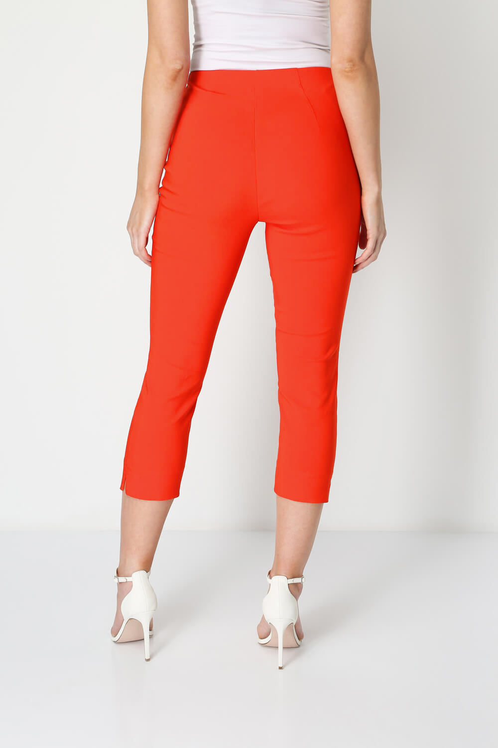 Dark Orange Cropped Stretch Trouser, Image 4 of 5