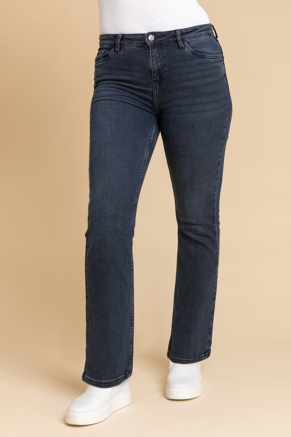 29 Essential Stretch Bootcut Jeans in Black - Roman Originals UK