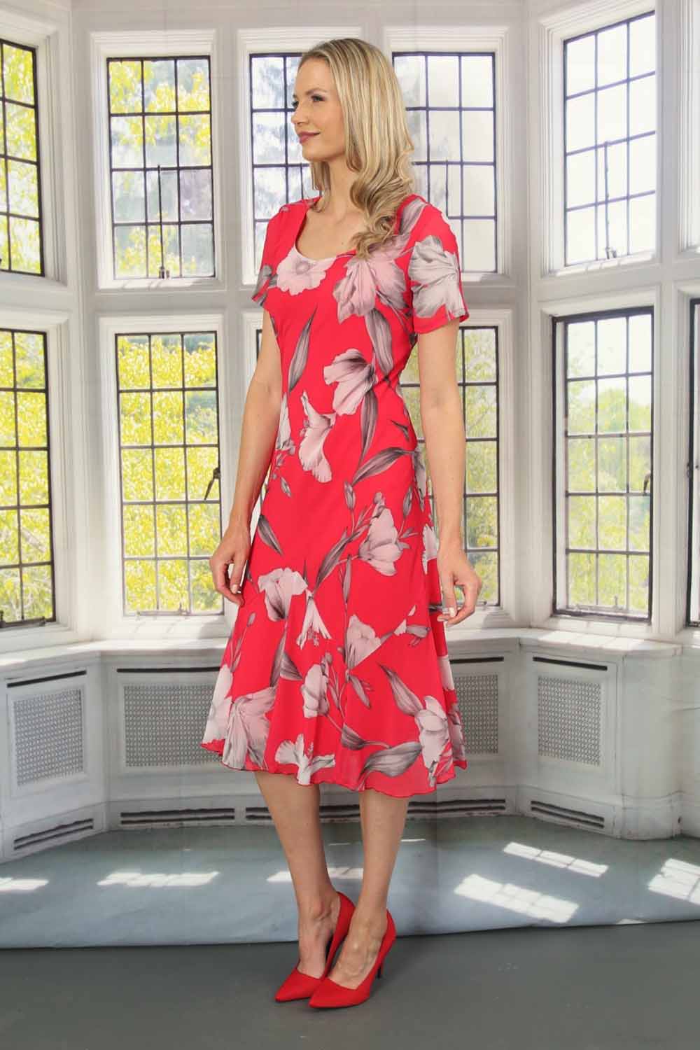 Scarlet Julianna Floral Print Chiffon Dress, Image 4 of 4