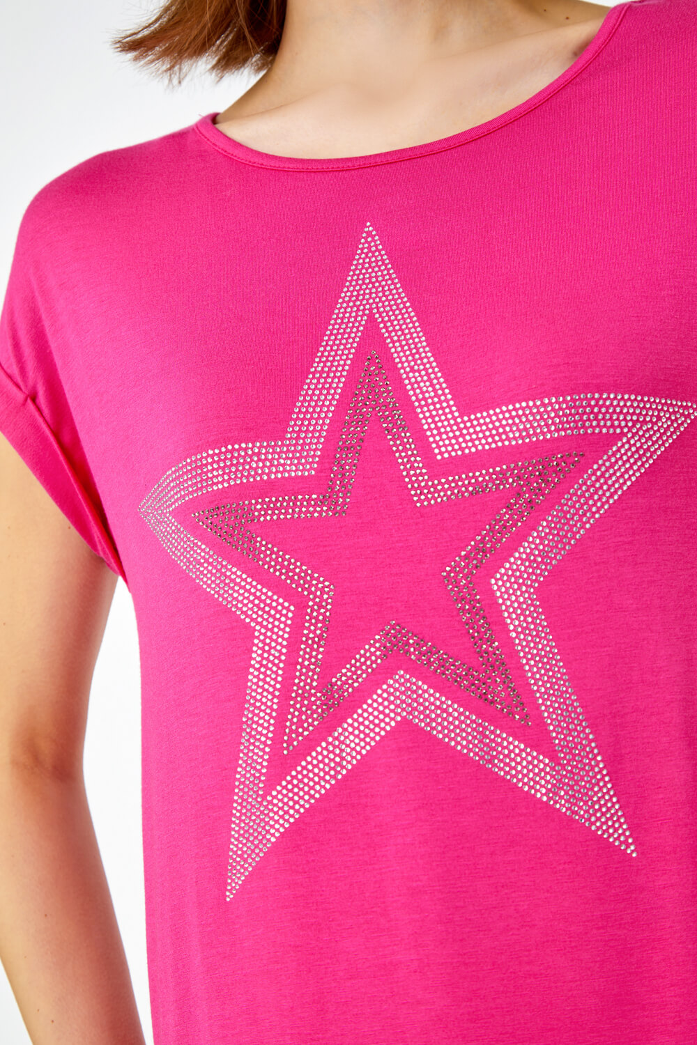 PINK Embellished Star Print T-Shirt , Image 5 of 5
