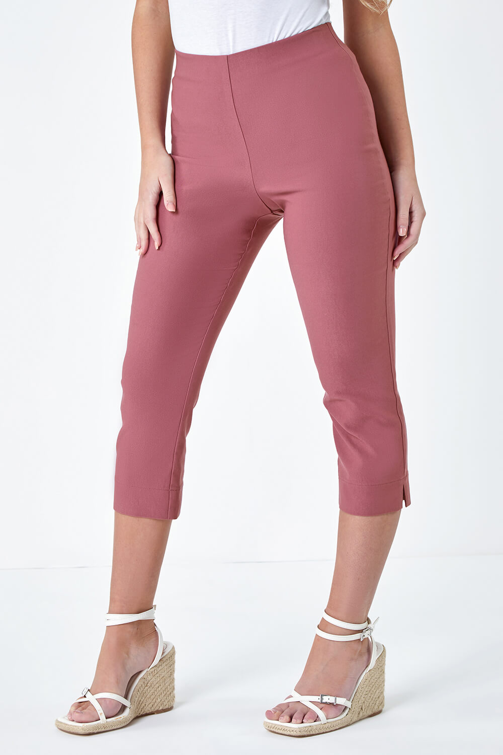 Biscuit Petite Cropped Stretch Trousers, Image 4 of 5