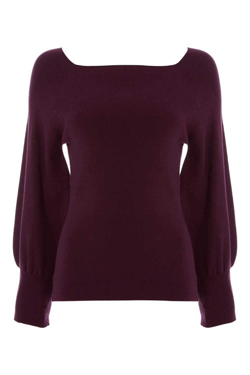 Balloon Sleeve Jumper in Plum - Roman Originals UK