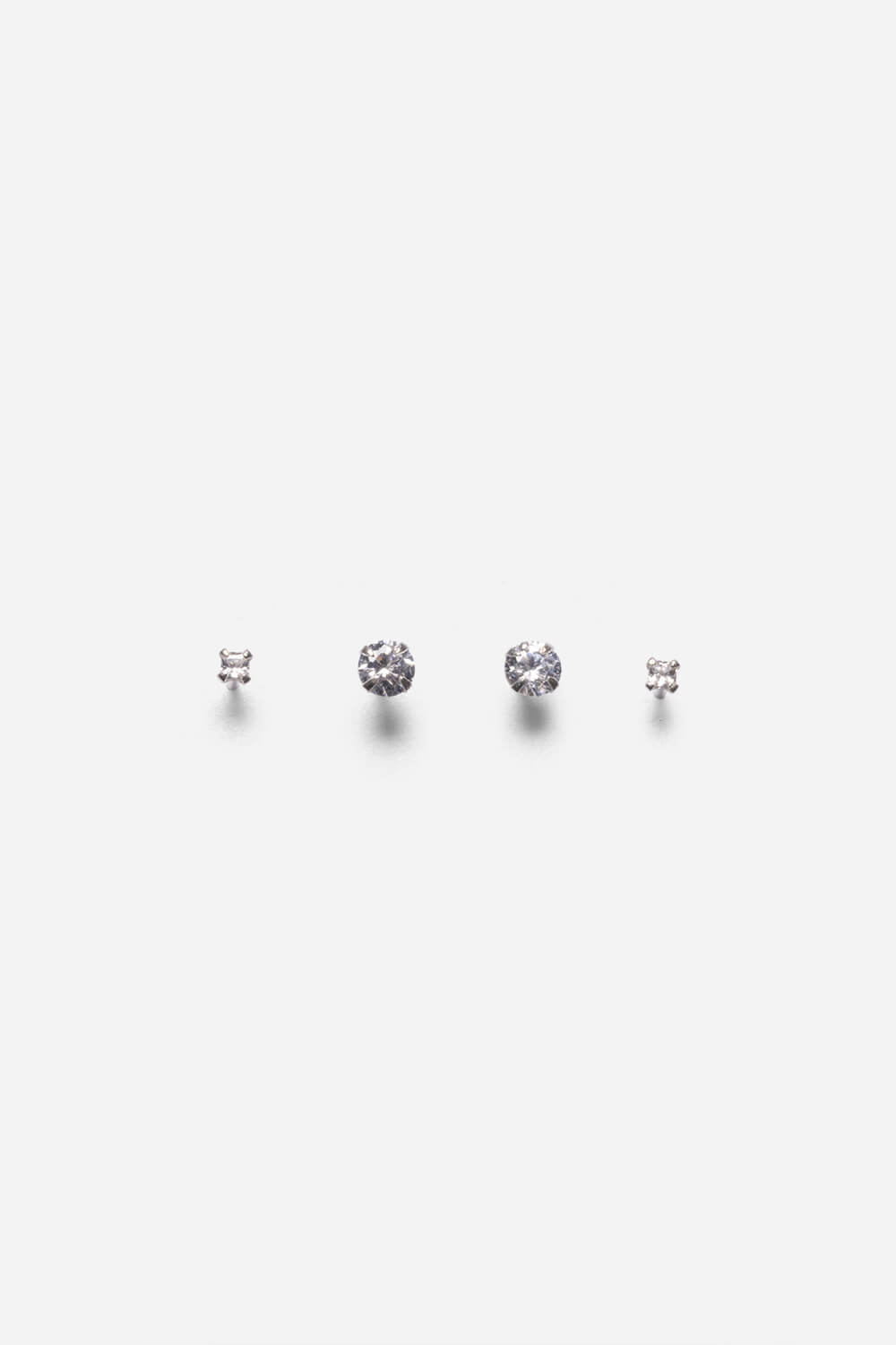 Silver Sterling Silver Cubic Zirconia Stud Earring Set, Image 1 of 2