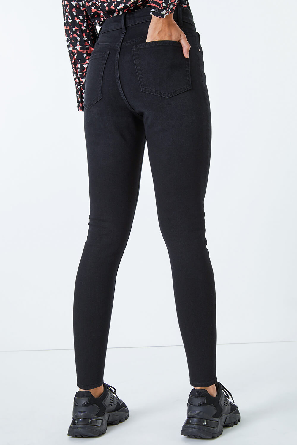 Black Super Skinny Stretch Jeans , Image 3 of 4