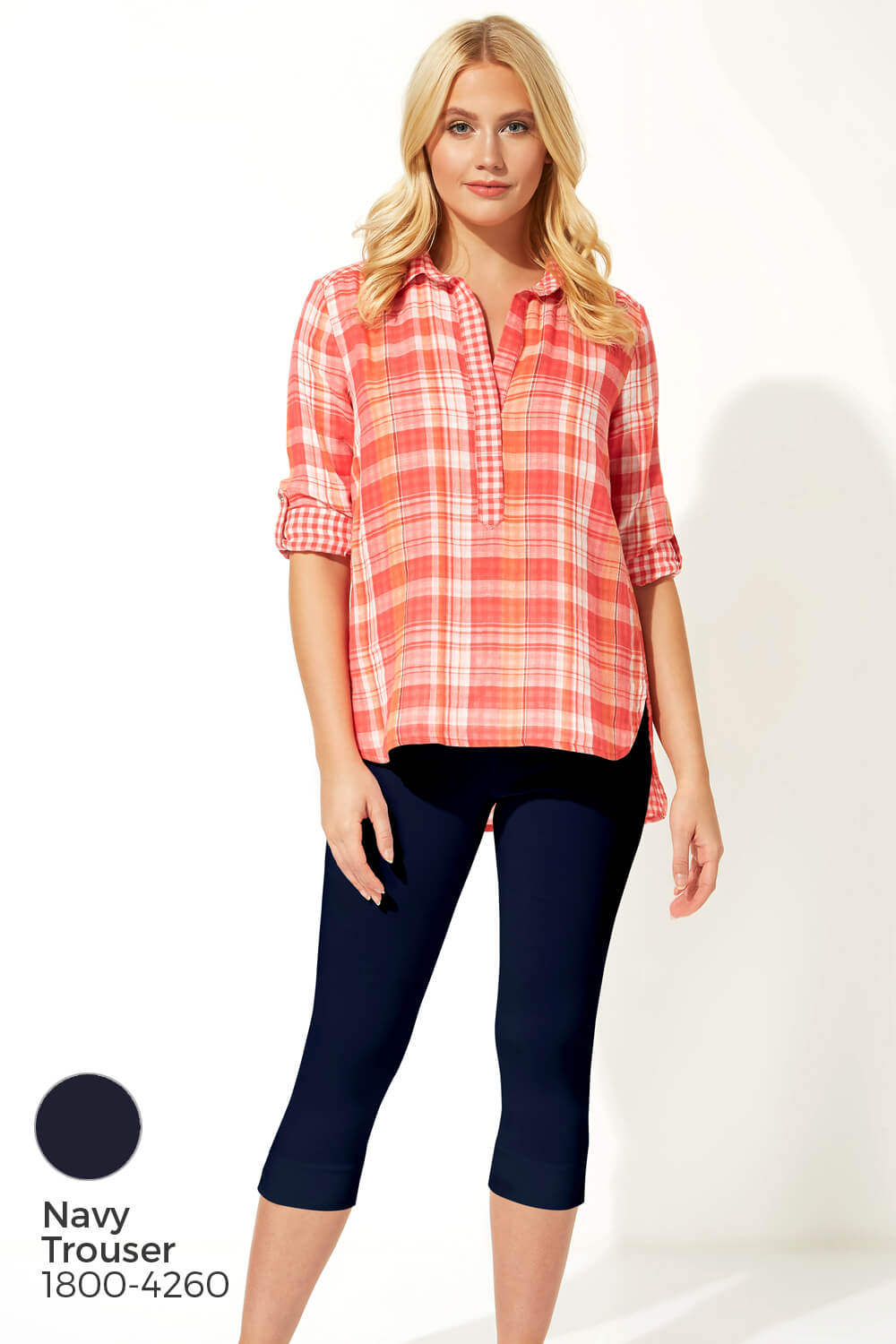 CORAL Contrast Check Print Overshirt, Image 7 of 9
