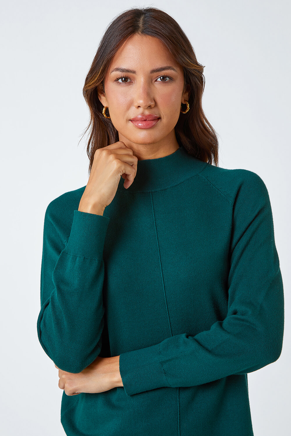 Emerald High Neck Tunic Jumper Roman UK