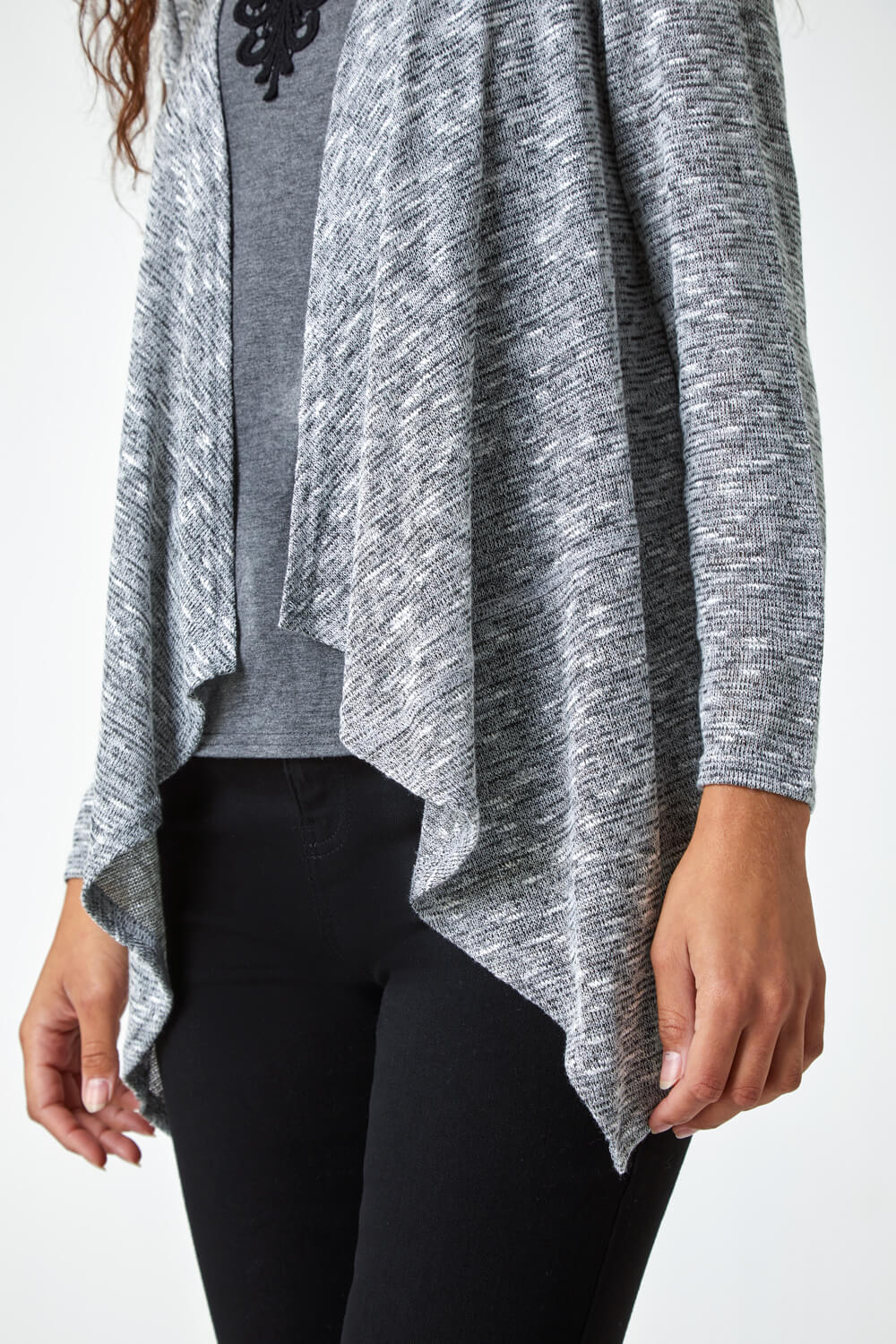 Grey Soft Knit Cardigan & Top, Image 5 of 5