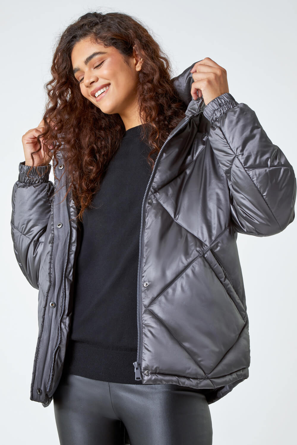 Diamond Quilted Puffer Coat
