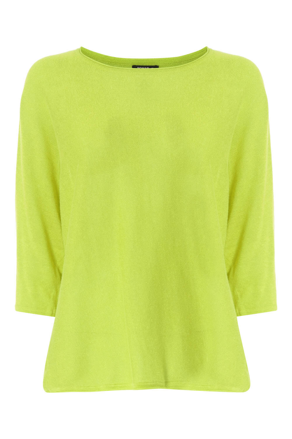 Batwing 3/4 Length Sleeve Jumper in Lime - Roman Originals UK