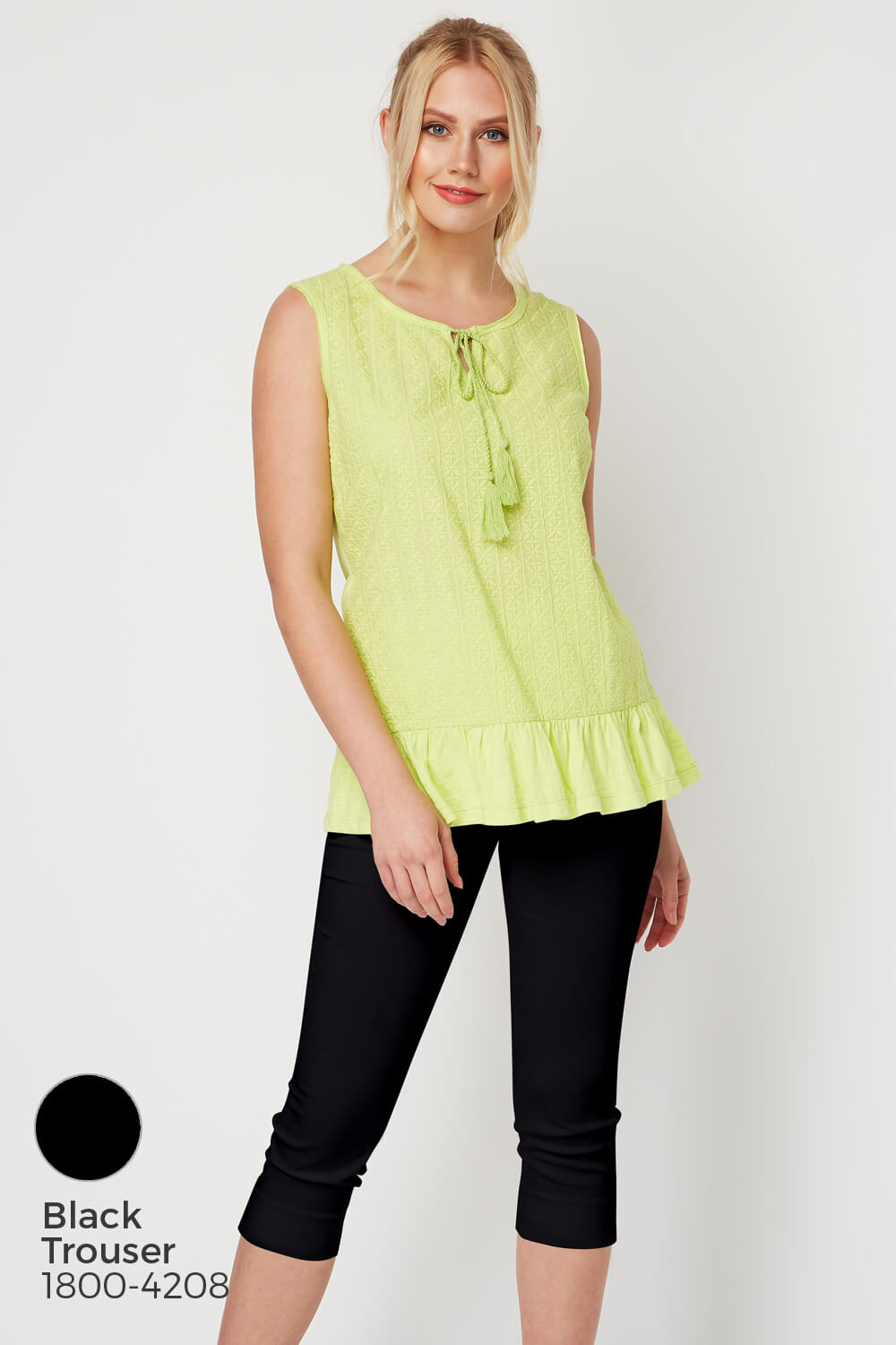 Lime Frill Hem Textured Top, Image 6 of 8